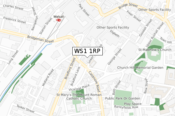 WS1 1RP map - large scale - OS Open Zoomstack (Ordnance Survey)