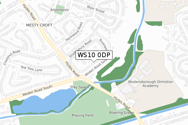 WS10 0DP map - large scale - OS Open Zoomstack (Ordnance Survey)