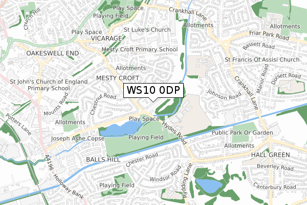 WS10 0DP map - small scale - OS Open Zoomstack (Ordnance Survey)