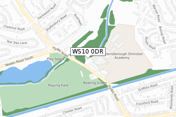 WS10 0DR map - large scale - OS Open Zoomstack (Ordnance Survey)