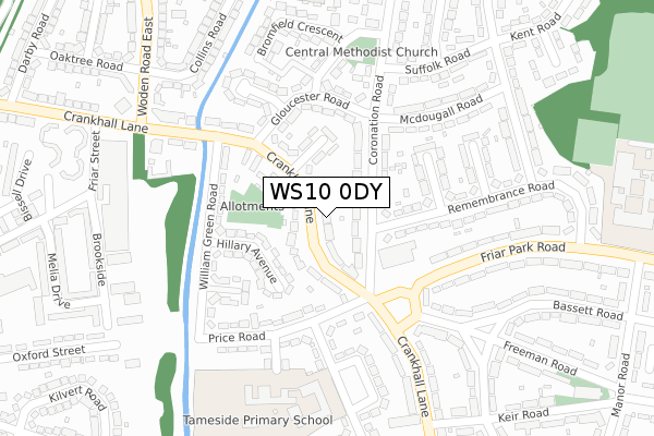 WS10 0DY map - large scale - OS Open Zoomstack (Ordnance Survey)