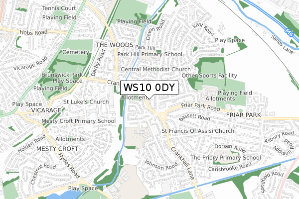 WS10 0DY map - small scale - OS Open Zoomstack (Ordnance Survey)