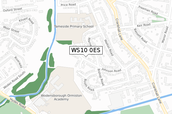 WS10 0ES map - large scale - OS Open Zoomstack (Ordnance Survey)