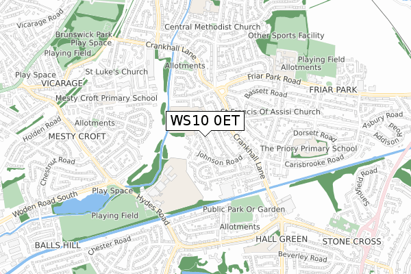 WS10 0ET map - small scale - OS Open Zoomstack (Ordnance Survey)