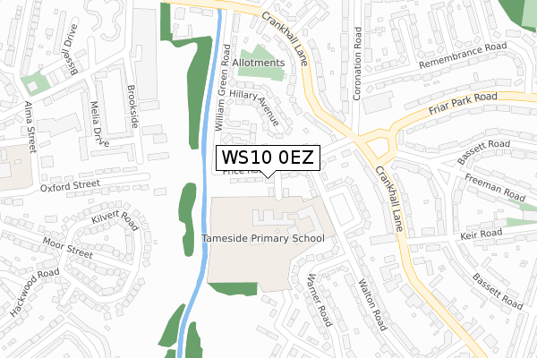 WS10 0EZ map - large scale - OS Open Zoomstack (Ordnance Survey)