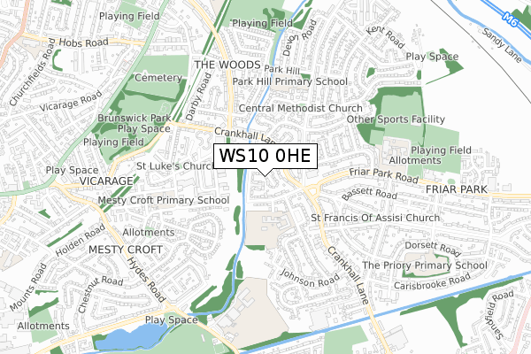 WS10 0HE map - small scale - OS Open Zoomstack (Ordnance Survey)
