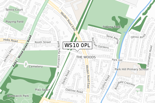 WS10 0PL map - large scale - OS Open Zoomstack (Ordnance Survey)