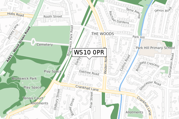 WS10 0PR map - large scale - OS Open Zoomstack (Ordnance Survey)