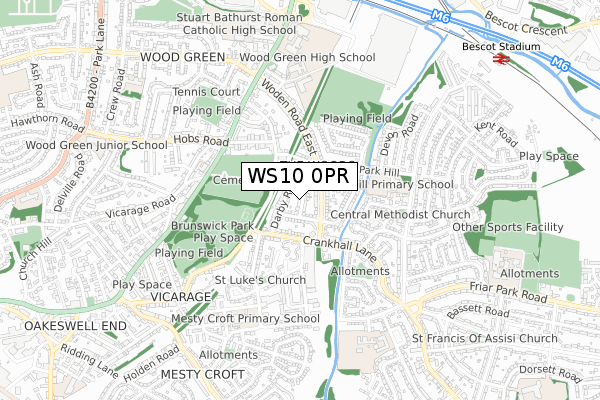 WS10 0PR map - small scale - OS Open Zoomstack (Ordnance Survey)
