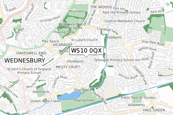 WS10 0QX map - small scale - OS Open Zoomstack (Ordnance Survey) WS10 0QX map - small scale - OS Open Zoomstack (Ordnance Survey)