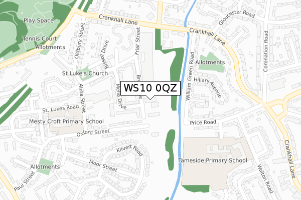 WS10 0QZ map - large scale - OS Open Zoomstack (Ordnance Survey) WS10 0QZ map - large scale - OS Open Zoomstack (Ordnance Survey)