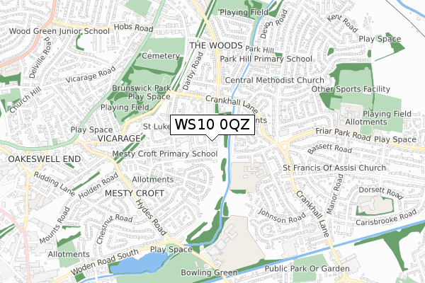 WS10 0QZ map - small scale - OS Open Zoomstack (Ordnance Survey) WS10 0QZ map - small scale - OS Open Zoomstack (Ordnance Survey)