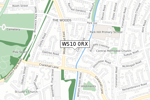 WS10 0RX map - large scale - OS Open Zoomstack (Ordnance Survey)