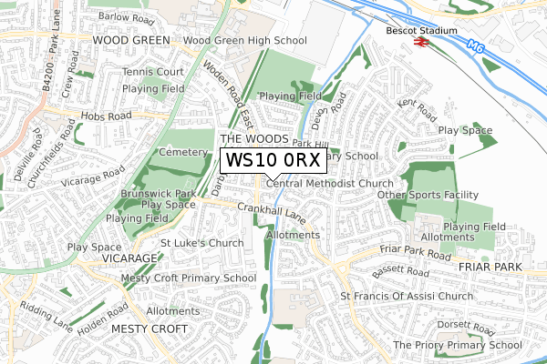 WS10 0RX map - small scale - OS Open Zoomstack (Ordnance Survey)