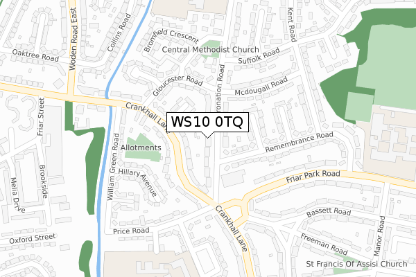 WS10 0TQ map - large scale - OS Open Zoomstack (Ordnance Survey)