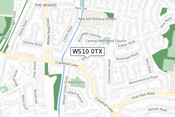 WS10 0TX map - large scale - OS Open Zoomstack (Ordnance Survey)