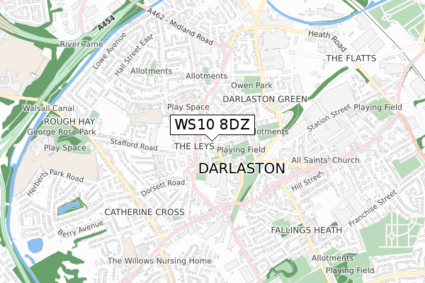 WS10 8DZ map - small scale - OS Open Zoomstack (Ordnance Survey)