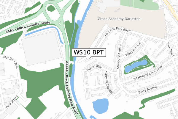 WS10 8PT map - large scale - OS Open Zoomstack (Ordnance Survey)