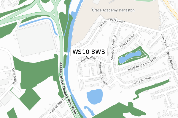 WS10 8WB map - large scale - OS Open Zoomstack (Ordnance Survey)