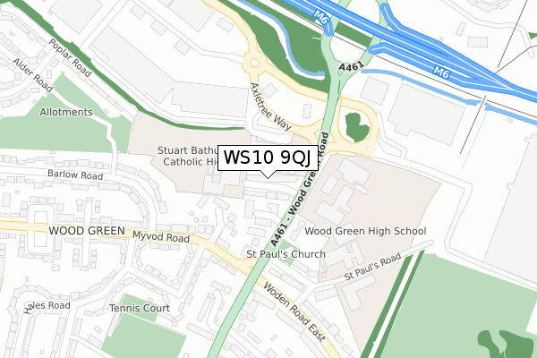 WS10 9QJ map - large scale - OS Open Zoomstack (Ordnance Survey)