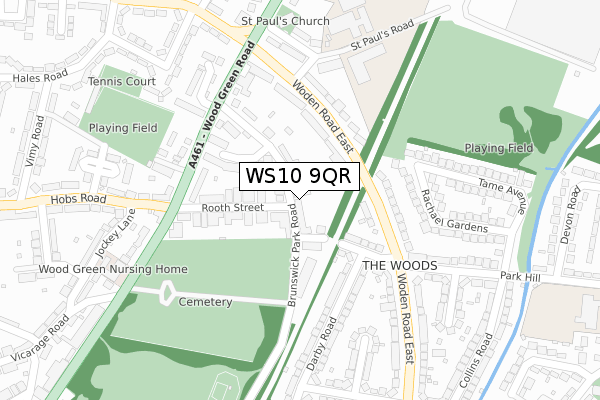 WS10 9QR map - large scale - OS Open Zoomstack (Ordnance Survey)