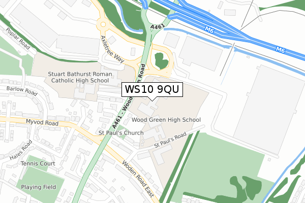 WS10 9QU map - large scale - OS Open Zoomstack (Ordnance Survey)