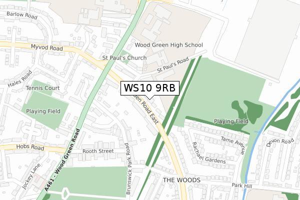 WS10 9RB map - large scale - OS Open Zoomstack (Ordnance Survey)