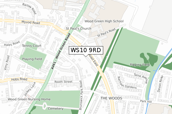 WS10 9RD map - large scale - OS Open Zoomstack (Ordnance Survey)