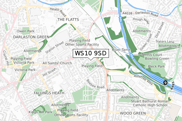 WS10 9SD map - small scale - OS Open Zoomstack (Ordnance Survey) WS10 9SD map - small scale - OS Open Zoomstack (Ordnance Survey)