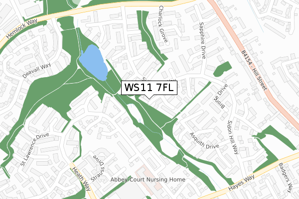 WS11 7FL map - large scale - OS Open Zoomstack (Ordnance Survey)