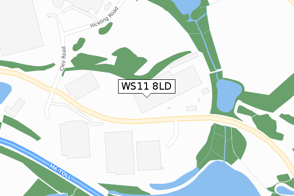 WS11 8LD map - large scale - OS Open Zoomstack (Ordnance Survey)