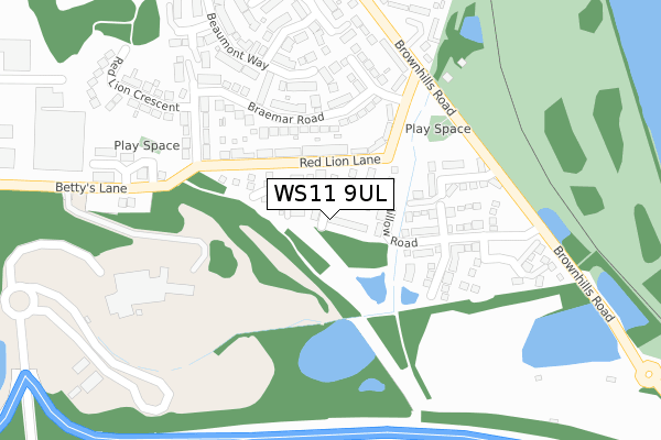WS11 9UL map - large scale - OS Open Zoomstack (Ordnance Survey) WS11 9UL map - large scale - OS Open Zoomstack (Ordnance Survey)
