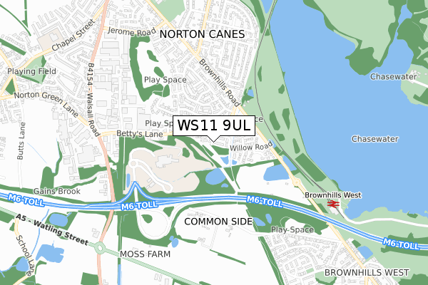 WS11 9UL map - small scale - OS Open Zoomstack (Ordnance Survey) WS11 9UL map - small scale - OS Open Zoomstack (Ordnance Survey)
