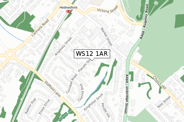 WS12 1AR map - large scale - OS Open Zoomstack (Ordnance Survey)