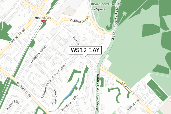 WS12 1AY map - large scale - OS Open Zoomstack (Ordnance Survey)