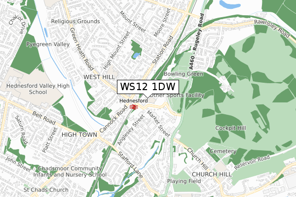 WS12 1DW map - small scale - OS Open Zoomstack (Ordnance Survey) WS12 1DW map - small scale - OS Open Zoomstack (Ordnance Survey)