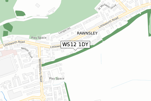 WS12 1DY map - large scale - OS Open Zoomstack (Ordnance Survey) WS12 1DY map - large scale - OS Open Zoomstack (Ordnance Survey)