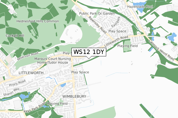 WS12 1DY map - small scale - OS Open Zoomstack (Ordnance Survey) WS12 1DY map - small scale - OS Open Zoomstack (Ordnance Survey)