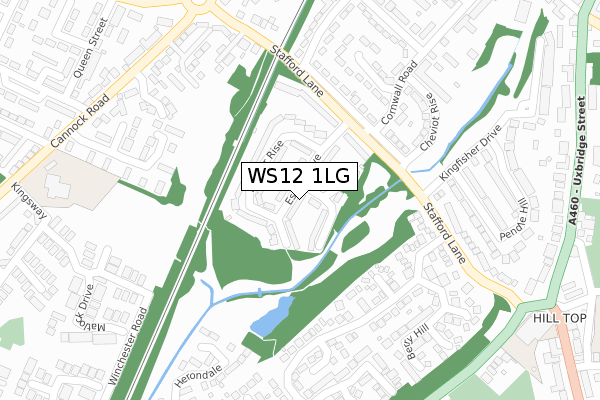 WS12 1LG map - large scale - OS Open Zoomstack (Ordnance Survey)