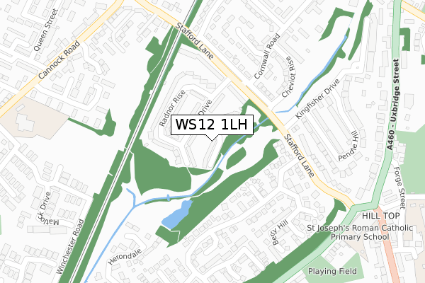 WS12 1LH map - large scale - OS Open Zoomstack (Ordnance Survey)