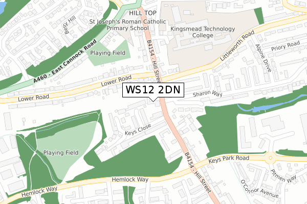 WS12 2DN map - large scale - OS Open Zoomstack (Ordnance Survey) WS12 2DN map - large scale - OS Open Zoomstack (Ordnance Survey)