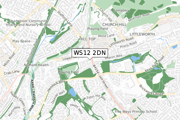 WS12 2DN map - small scale - OS Open Zoomstack (Ordnance Survey) WS12 2DN map - small scale - OS Open Zoomstack (Ordnance Survey)