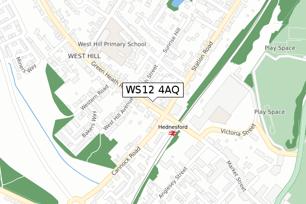 WS12 4AQ map - large scale - OS Open Zoomstack (Ordnance Survey)