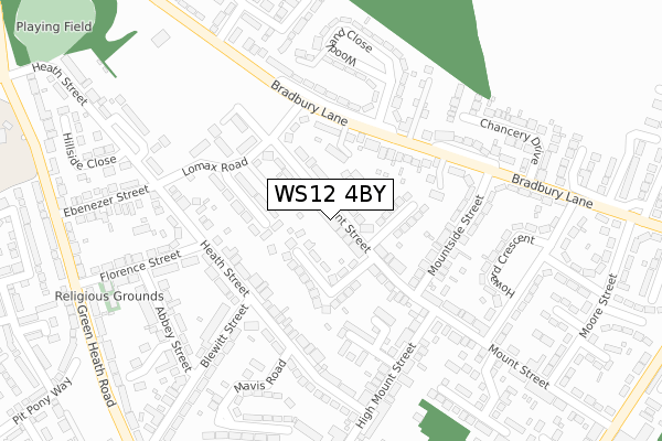 WS12 4BY map - large scale - OS Open Zoomstack (Ordnance Survey)