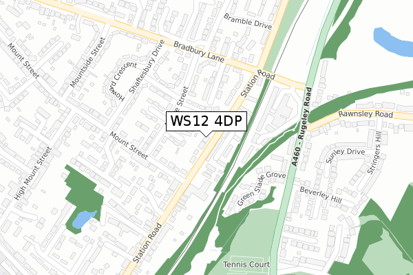 WS12 4DP map - large scale - OS Open Zoomstack (Ordnance Survey)