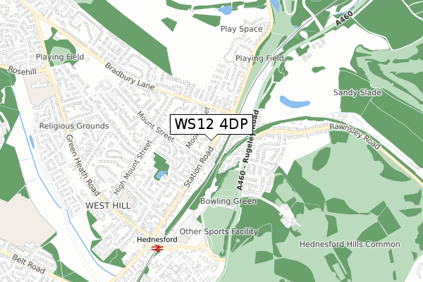 WS12 4DP map - small scale - OS Open Zoomstack (Ordnance Survey) WS12 4DP map - small scale - OS Open Zoomstack (Ordnance Survey)