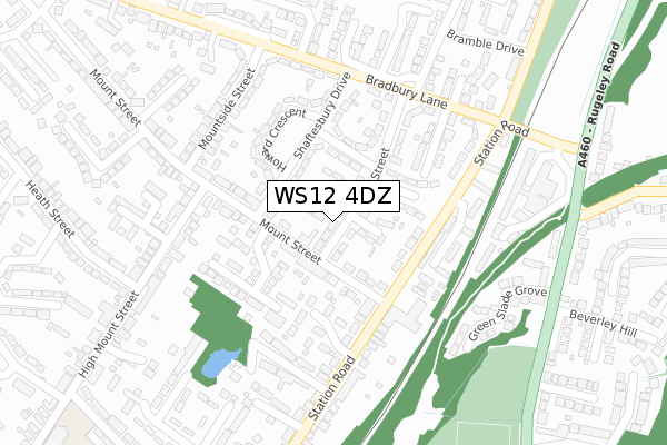 WS12 4DZ map - large scale - OS Open Zoomstack (Ordnance Survey) WS12 4DZ map - large scale - OS Open Zoomstack (Ordnance Survey)
