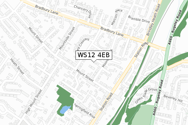 WS12 4EB map - large scale - OS Open Zoomstack (Ordnance Survey)