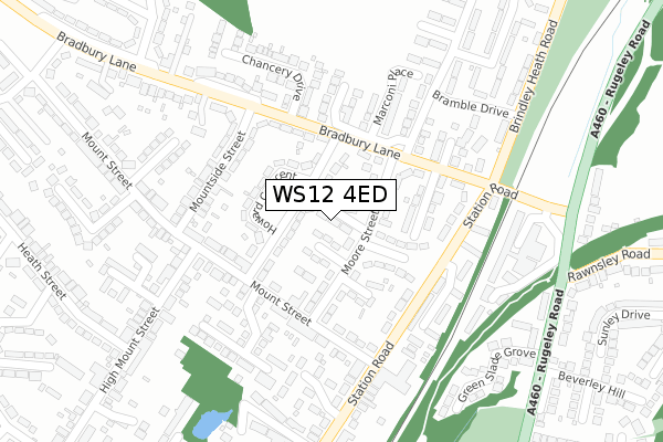 WS12 4ED map - large scale - OS Open Zoomstack (Ordnance Survey)