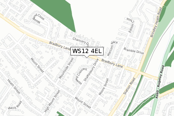WS12 4EL map - large scale - OS Open Zoomstack (Ordnance Survey)